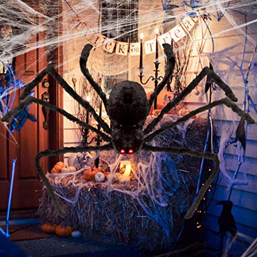 Halloween Spider Decorations for Outdoor Haunt House Halloween Indoor Home Decorations (125CM)