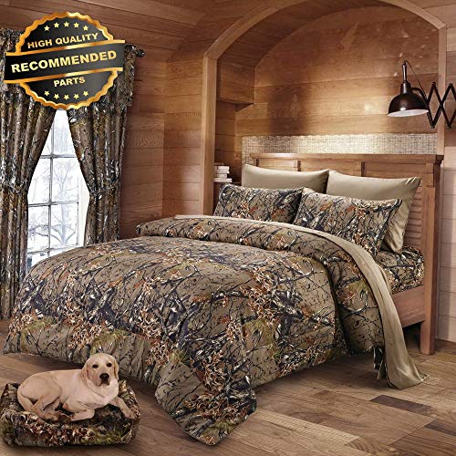 Gatton Premium New 8 pc Cal King tural Camo Brown Comforter, Sheets Pillowcases Throw Camouflage | Style Collection Comforter-311012744