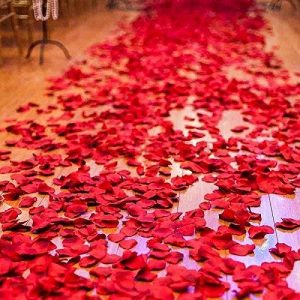 2016 PCS Dark Silk Rose Petals Wedding Flower Decoration Artificial Red Rose Flower Petals for Wedding Party Favors Decoration and Vase Home Decor Wedding Bridal Decoration