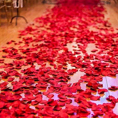 2016 PCS Dark Silk Rose Petals Wedding Flower Decoration Artificial Red Rose Flower Petals for Wedding Party Favors Decoration and Vase Home Decor Wedding Bridal Decoration
