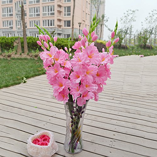 MonkeyJack Artificial Plants & Flowers Wedding Flower Gladioli Gladiolus stem 8 Colors - Pink, 80cm