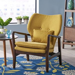 Christopher Knight Home 304780 Ventura Mid Century Modern Fabric Club Chair, Cream, Mustard