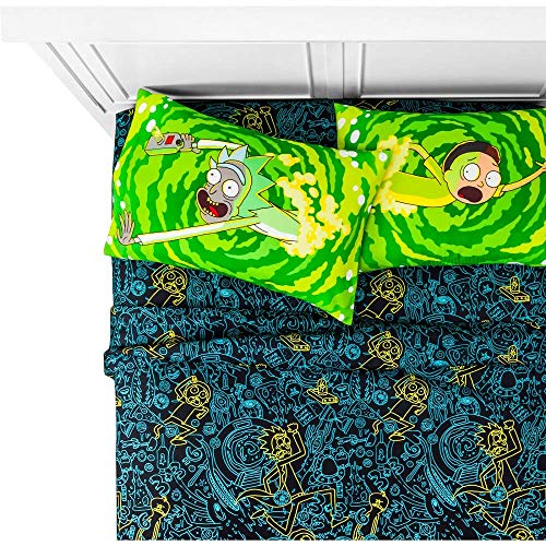 Franco Rick and Morty Queen/Full Comforter and 4 Piece Queen Sheet Set