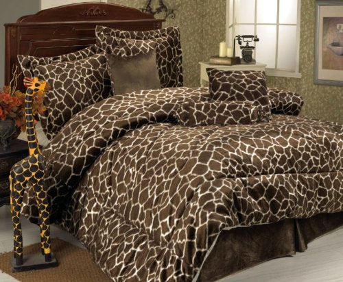7 Piece King Giraffe Animal Kingdom Bedding Comforter Set