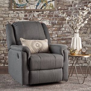 Christopher Knight Home 302057 Jemma Swivel Gliding Recliner Chair, Charcoal