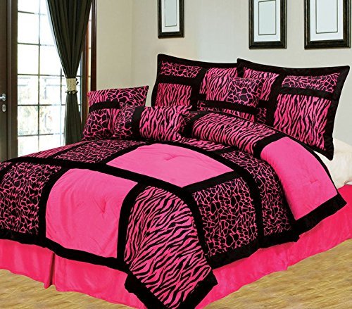 Empire Home Safari 7-Piece Comforter Set Till End of The Month (King Size, Pink)