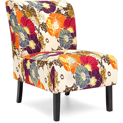 Best Choice Products Modern Contemporary Upholstered Armless Accent Chair (Floral/Multicolor)