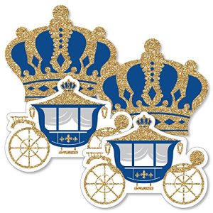 Royal Prince Charming - Crown & Carriage Decorations DIY Baby Shower or Birthday Party Essentials - Set of 20