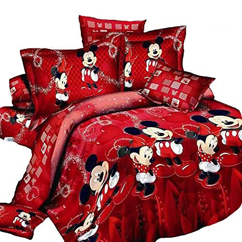 NEW 4 Pcs Mickey Mouse 100% Cotton 3D Bedding Set (Queen)(About 2-5 business days to arrive USA)