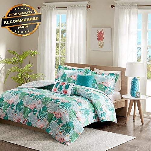 Gatton Premium New Tropica Comforter Set Full/Queen Size - Aqua, Tropical | Style Collection Comforter-311012889