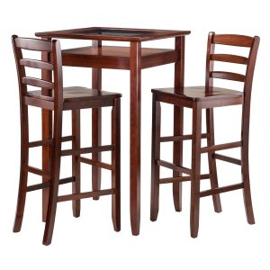 Halo 3Pc Pub Table Set With 2 Ladder Back Stools