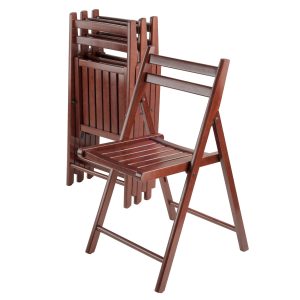 Robin 4-Pc Folding Chair Set Walnut