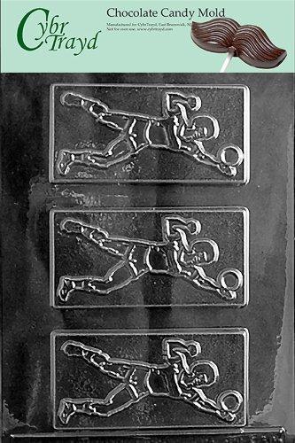Cybrtrayd S040 Sports Chocolate Candy Mold, Volleyball Bar