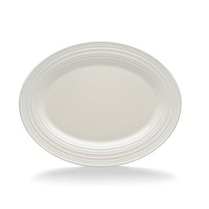 Mikasa Swirl White Oval Serving Platter, 14-Inch