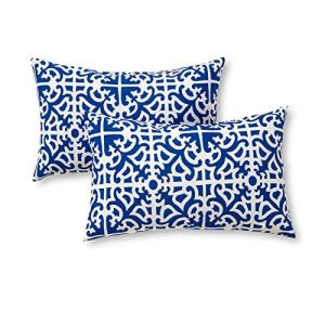 Greendale Home Fashions Rectangle Indoor/Outdoor Accent Pillows, Indigo, Set Of 2