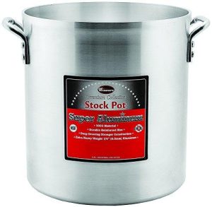 Winco Usa Super Aluminum Stock Pot, Extra Heavy Weight, 80 Quart, Aluminum