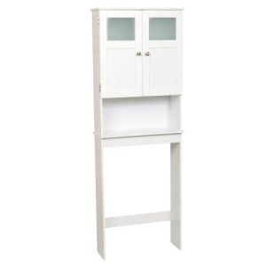 Zenna Home 9819Wwbb, Bathroom Spacesaver, White/Frosted Glass
