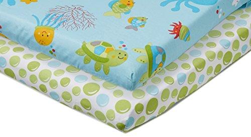 Nojo Little Bedding 2 Count Crib Sheet Set, Ocean Dreams