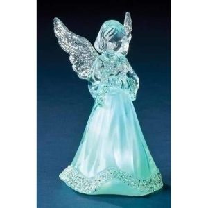 Tricolor LED Lighted Little Angel Figurine, 3 3/4 Inch