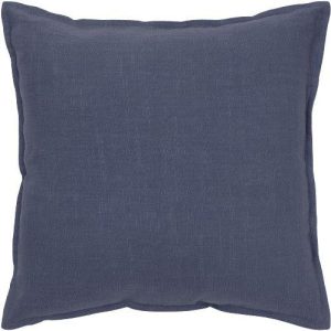 Rizzy Home T05678 Solid Woven Cotton Decorative Pillow, 20 By 20-Inch, Navy