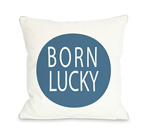 One Bella Casa Born Lucky Circle Throw Pillow By Obc, 18X 18, Blue
