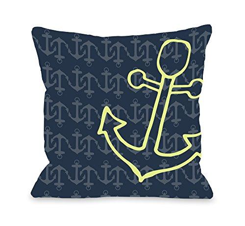 One Bella Casa Kaia Anchor's Away Throw Pillow By Obc, 18X 18, Navy/Green