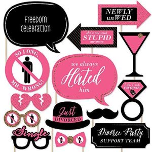 Divorce Party - Photo Booth Props Kit - 20 Count