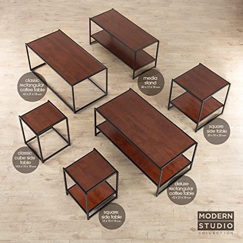 Zinus Dane Modern Studio Collection 20 Inch Square Side / End Table / Night Stand / Coffee Table, Brown