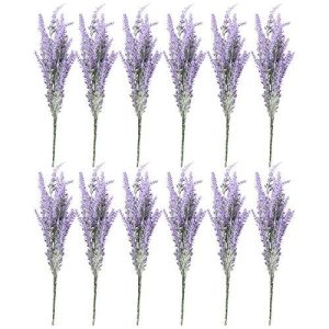 Artificial Lavender Flowers - 12 Bundles Lavender Bouquet in Purple - Fake Flowers Artifical Plant for Home Decor, Wedding, Party, Patio