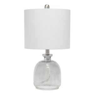 Elegant Designs Textured Glass Table Lamp, Gray