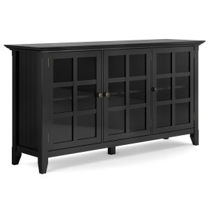 Acadian Solid Wood Wide Storage Cabinet In Black