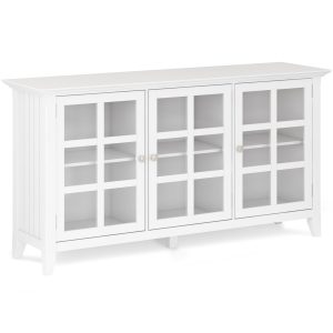 Acadian Solid Wood Wide Storage Cabinet In White
