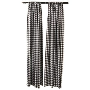 LA Linen Pack 2  Polyester Gingham Checkered Backdrop, 58 by 96-Inch,Black/White