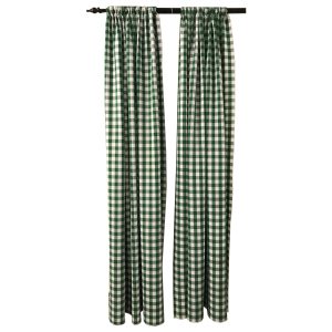 LA Linen Pack 2  Polyester Gingham Checkered Backdrop, 58 by 96-Inch,Green/White