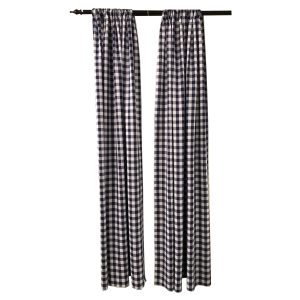 LA Linen Pack 2  Polyester Gingham Checkered Backdrop, 58 by 96-Inch,Navy/White