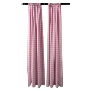LA Linen Pack 2  Polyester Gingham Checkered Backdrop, 58 by 96-Inch,Pink/White