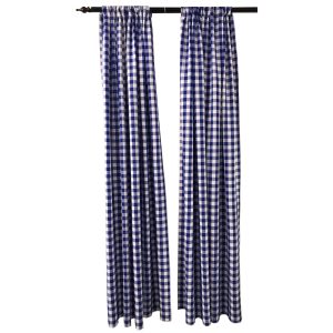 LA Linen Pack 2  Polyester Gingham Checkered Backdrop, 58 by 96-Inch,Royal/White