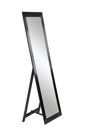 Black Satin Freestanding Full Length Mirror BRAN-BM0080THINSA
