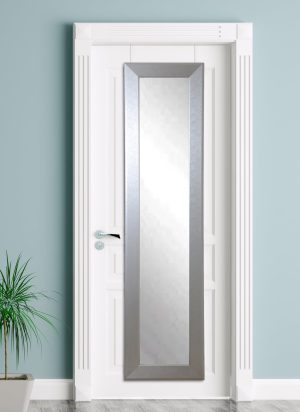 Designer Silver Slim Full Length Over the Door Mirror
