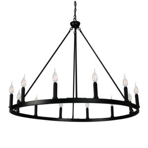Cahua 8 Light Drum Chandelier (16 Wide) Steel Frame With Wooden Pattern | Dining Room, Foyer, Entryway Or Living Room Decor
