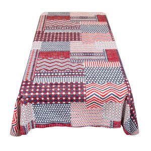 Patriotic Patchwork 52X70 Vinyl Flannel Backed Tablecloth