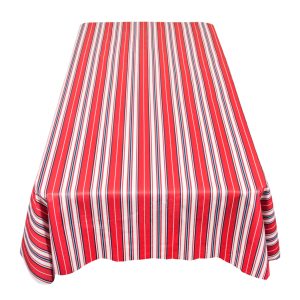 Patriotic Stripe 52X90 Vinyl Flannel Backed Tablecloth