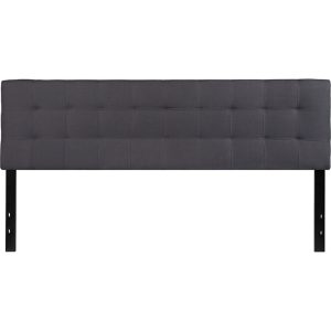 Bedford Tufted Upholstered King Size Headboard In Dark Gray Fabric