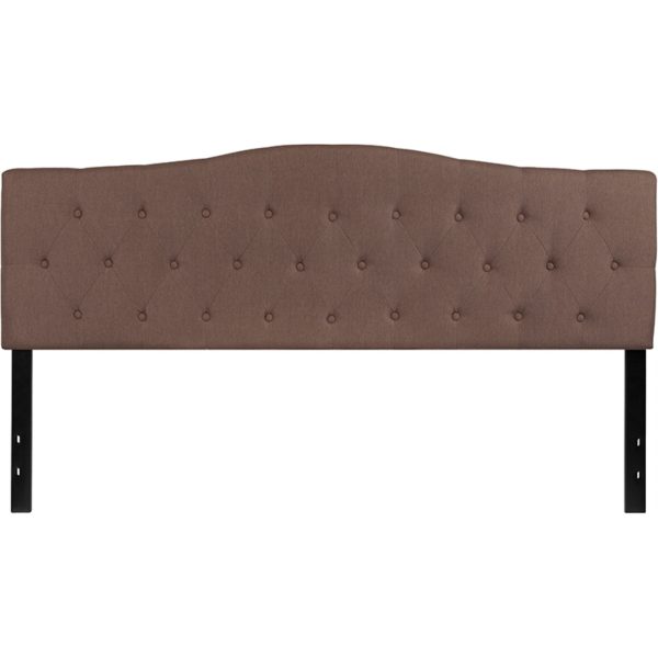 Cambridge Tufted Upholstered King Size Headboard In Camel Fabric