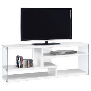 Tv Stand - 60L / Glossy White With Tempered Glass