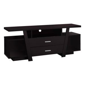 Tv Stand - 60L / Cappuccino With 2 Storage Drawers