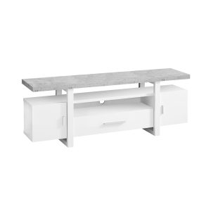Tv Stand - 60L / White / Cement-Look Top