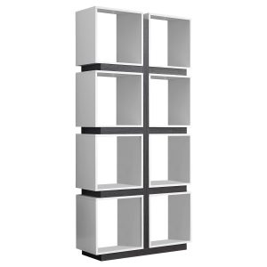 White / Grey Hollow-Core 71H Bookcase