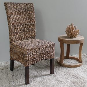 Arizona Abaca Weave Dining Chair With Mahogany Hardwood Frame - Salak Brown
