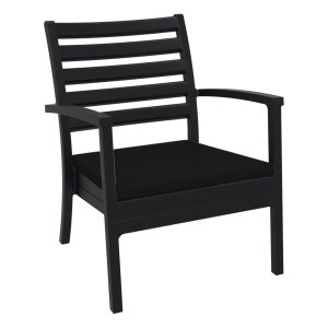 Artemis XL Club Chair Black with Sunbrella Black Cushions